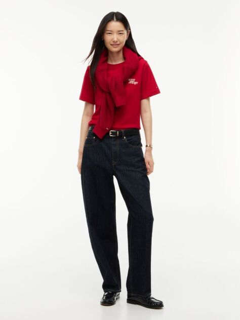 Red Logo Jersey Crew Neck T-Shirt  Women