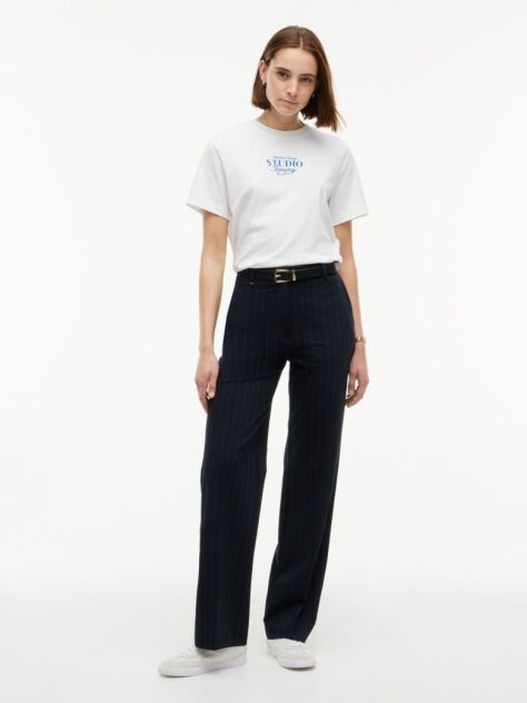 Beige Logo Interlock Knit Crew Neck T-Shirt  Women