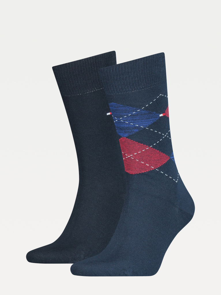 Multi 2-Pack Check Socks  Men