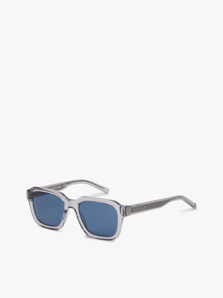 Grey Signature Tip Square Sunglasses  Men