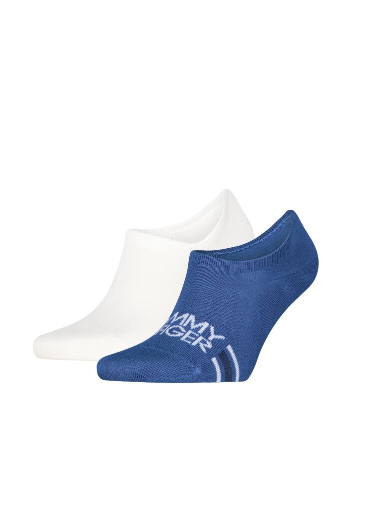 2-Pack Logo Stripe Footie Socks — blue