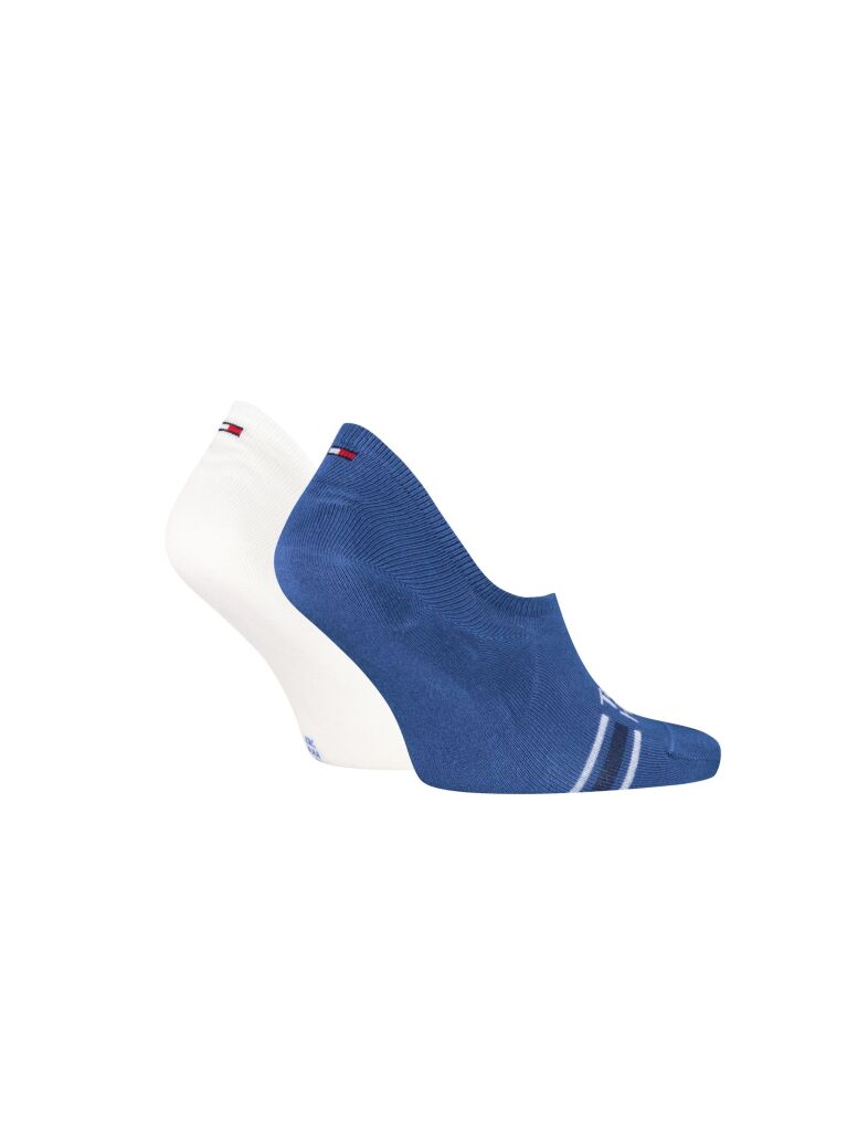 2-Pack Logo Stripe Footie Socks — blue
