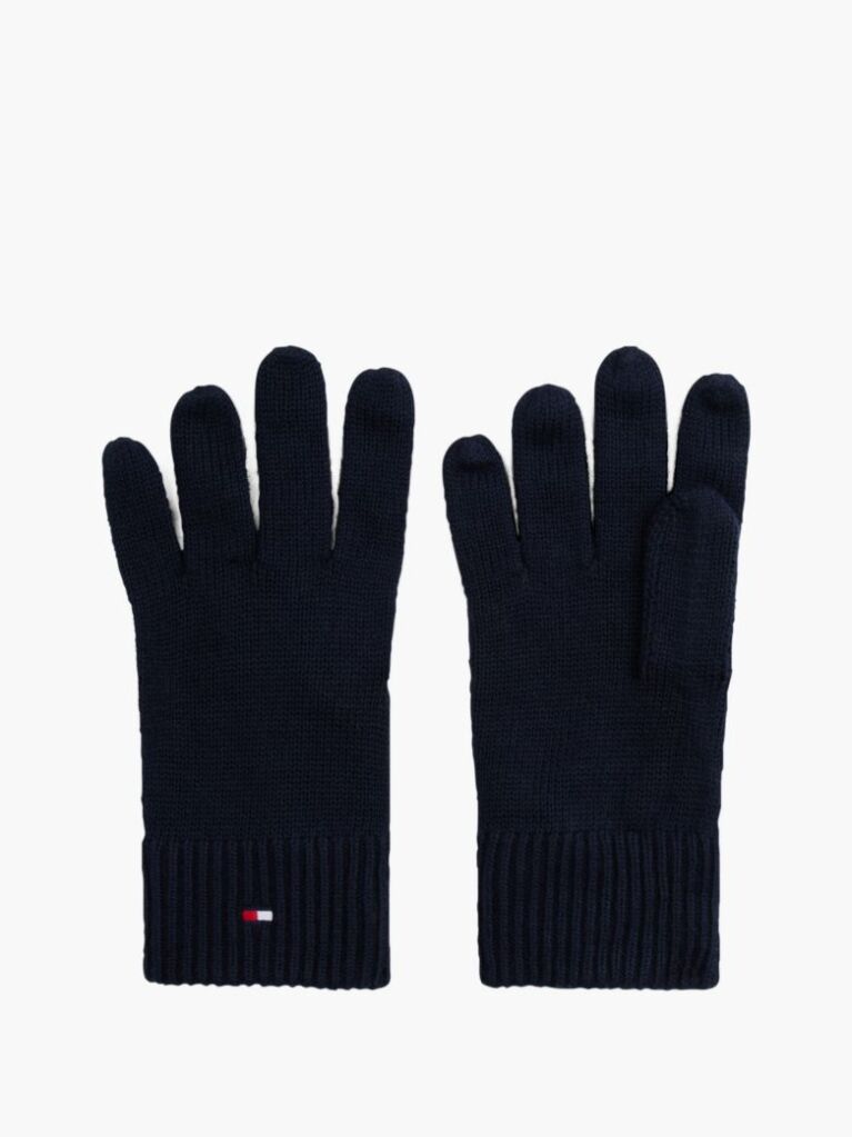 Blue Hilfiger Flag Embroidery Gloves with Cashmere  Men