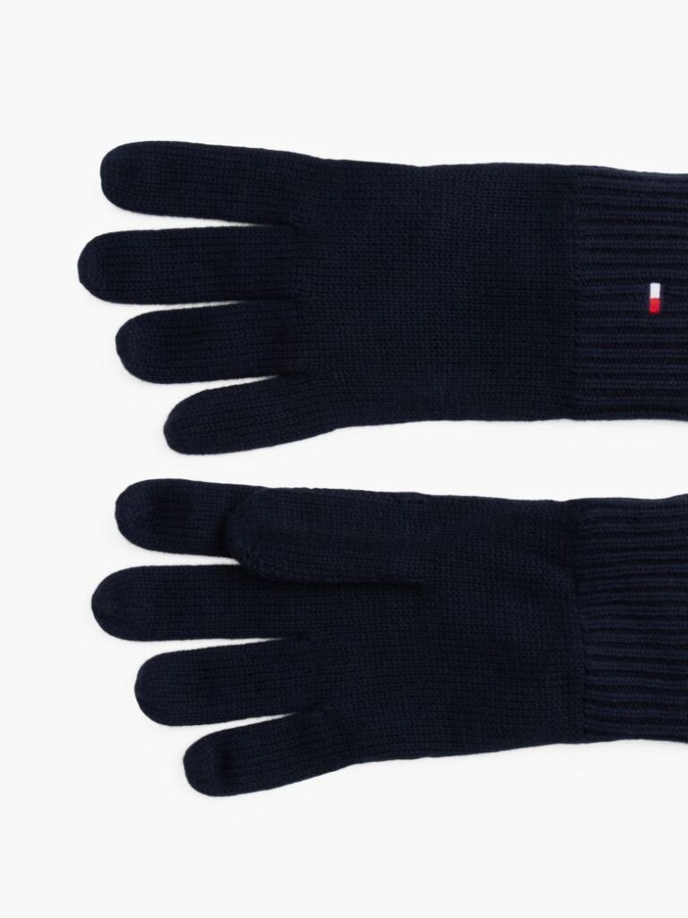 Blue Hilfiger Flag Embroidery Gloves with Cashmere  Men