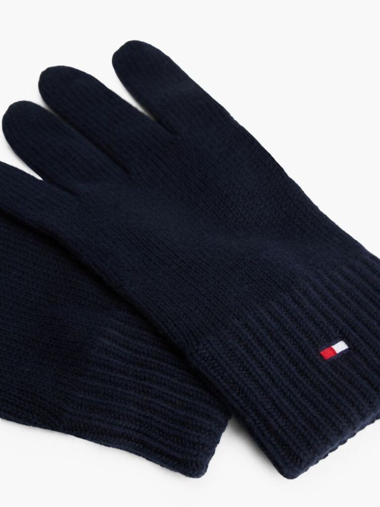 Blue Hilfiger Flag Embroidery Gloves with Cashmere  Men
