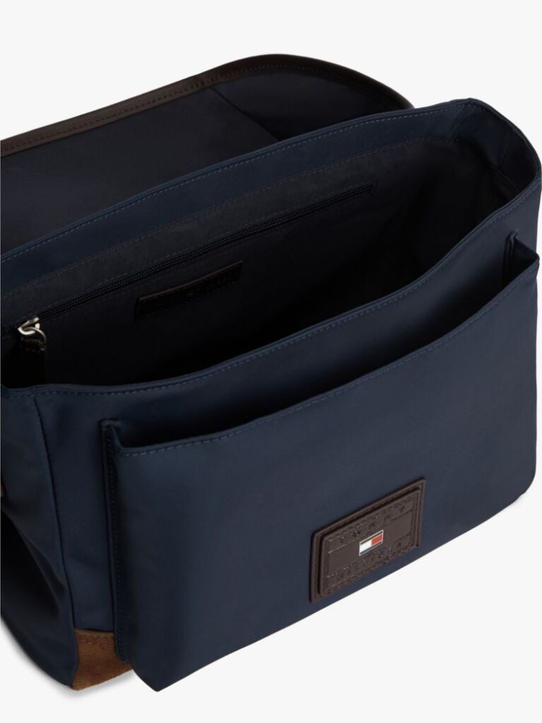 Blue Heritage Logo Patch Crossbody Satchel  Men