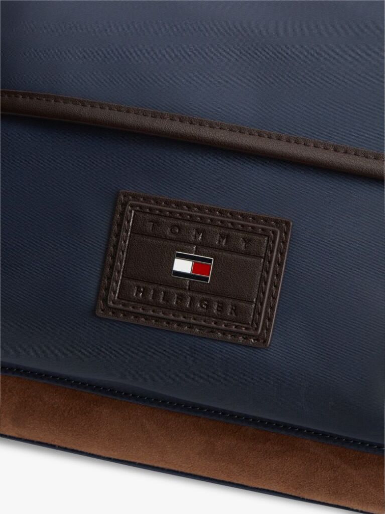 Blue Heritage Logo Patch Crossbody Satchel  Men