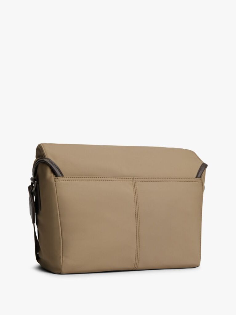 Brown Heritage Logo Patch Crossbody Satchel  Men