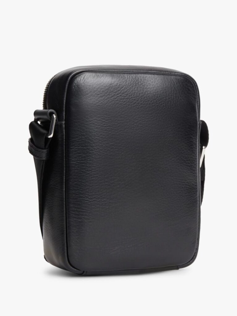 Black TH Business Leather Crossbody Reporter Bag  Men