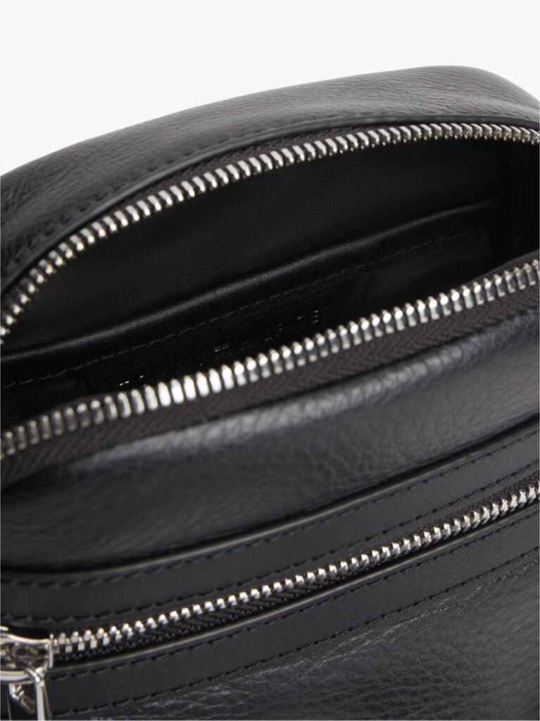 Black TH Business Leather Crossbody Reporter Bag  Men