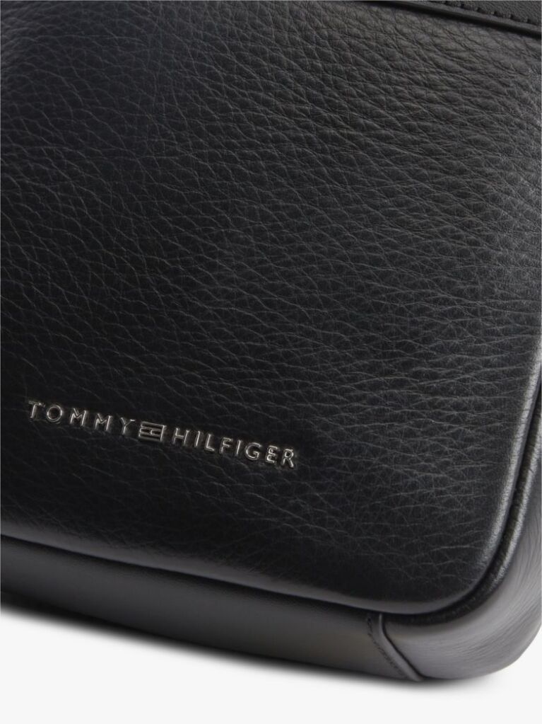 Black TH Business Leather Crossbody Reporter Bag  Men