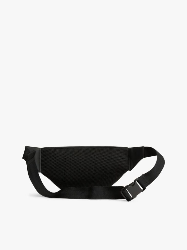Black Logo Patch Textured Bum Bag  Men