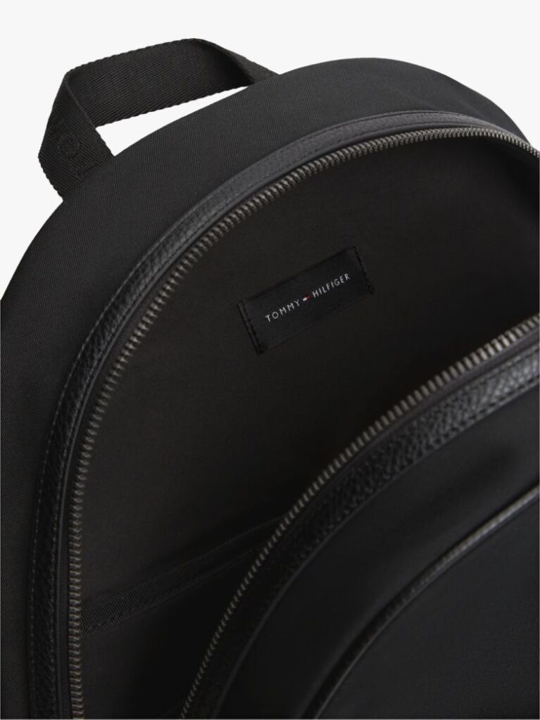 Black Logo Double Zip Dome Backpack  Men