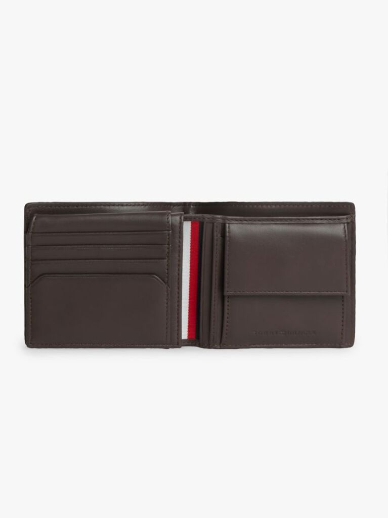 Brown Credit Card And Coin Leather Bifold Wallet  Men