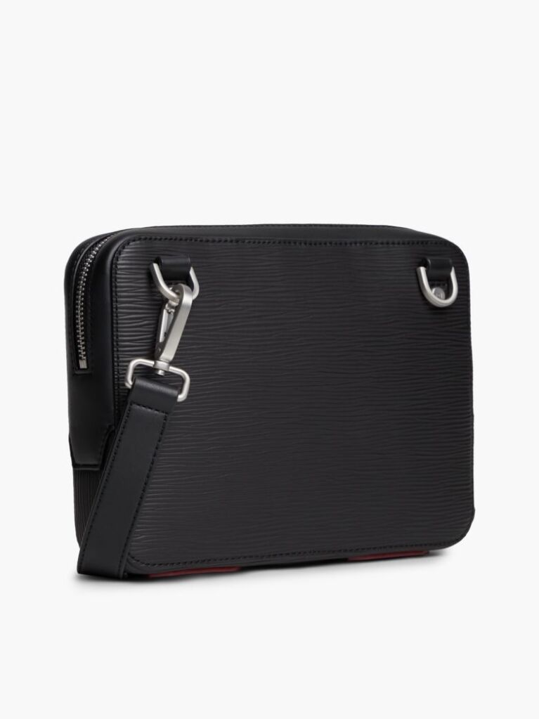 Black TH Business Textured Camera Bag  Men