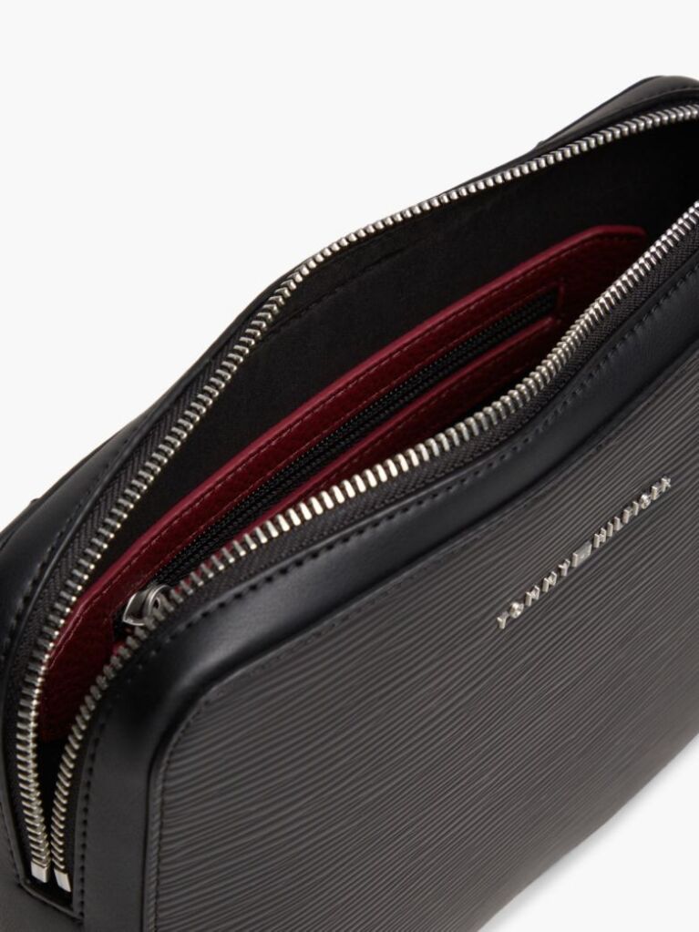 Black TH Business Textured Camera Bag  Men