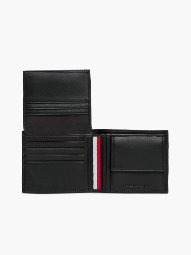Black Casual Leather Bifold Wallet  Men