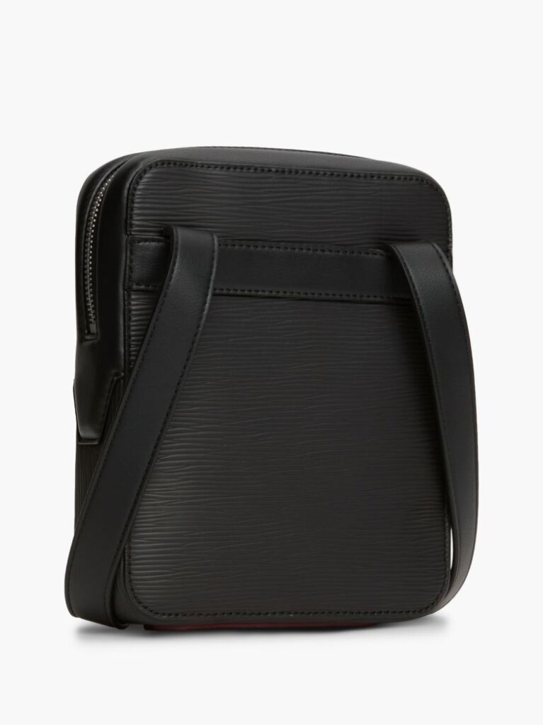 Black TH Business Textured Crossbody Reporter Bag  Men