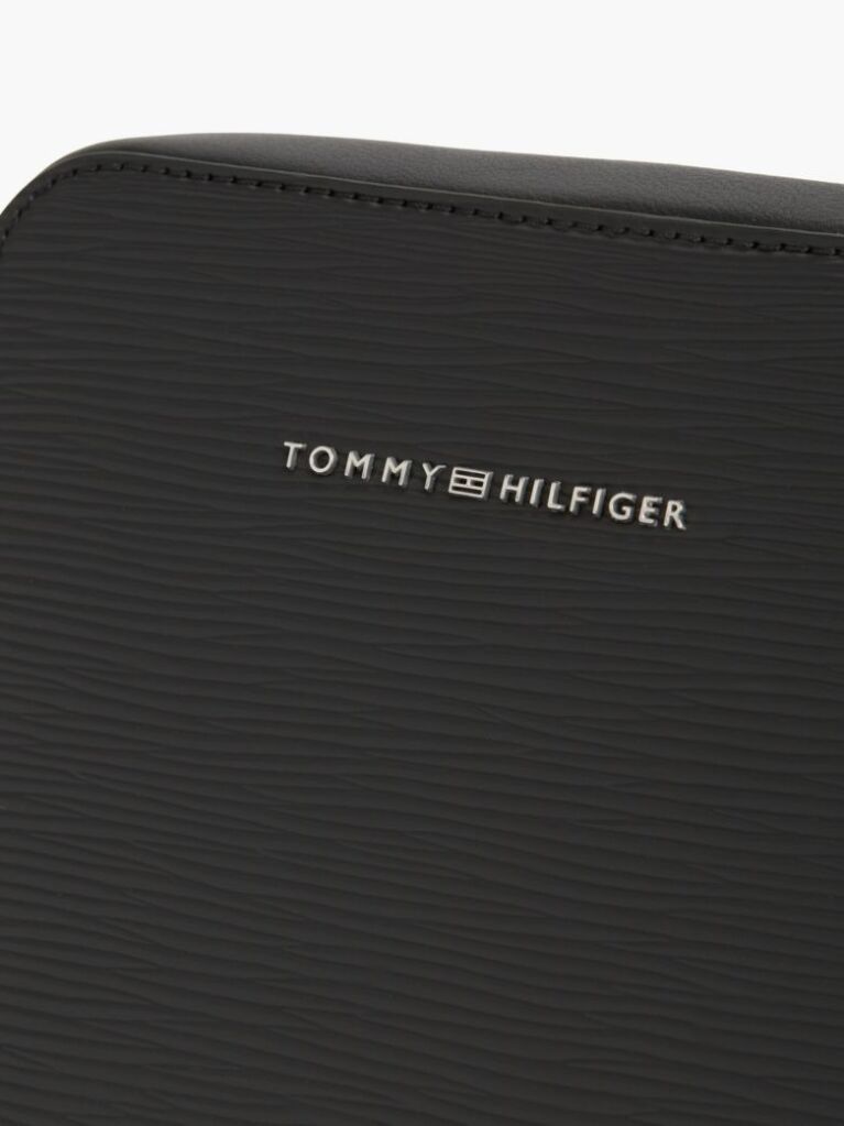 Black TH Business Textured Crossbody Reporter Bag  Men