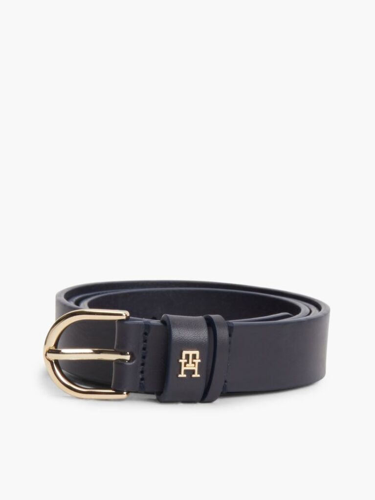 Blue Essential TH Monogram Leather Belt  Women