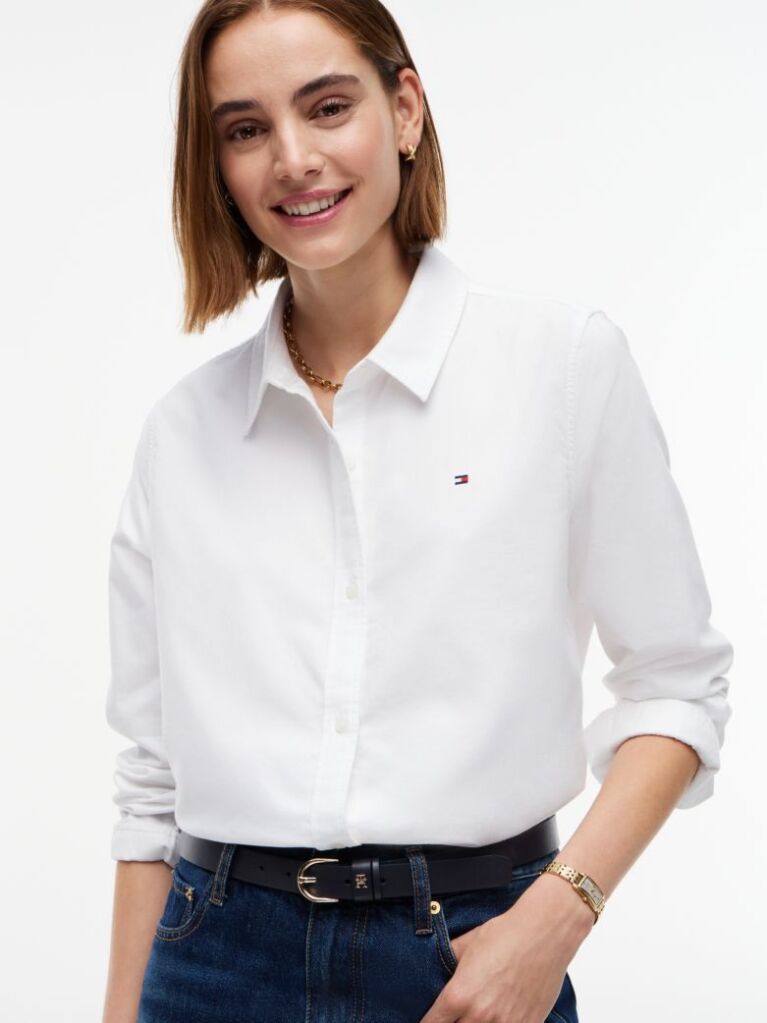 Blue Essential TH Monogram Leather Belt  Women
