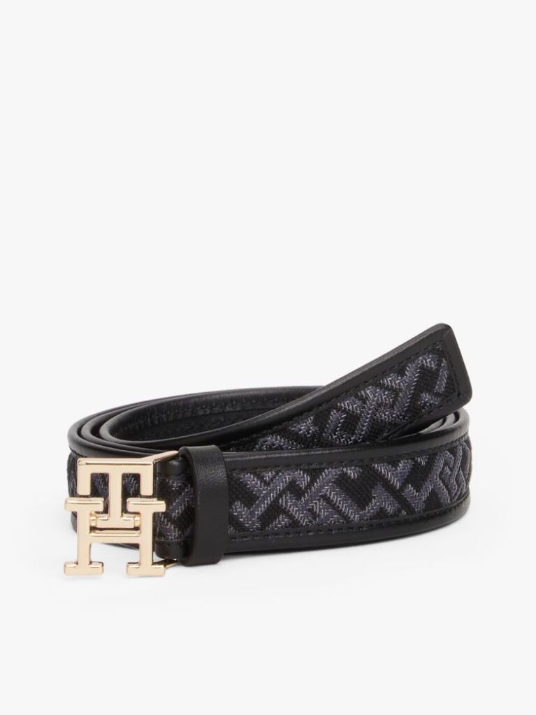 Μαύρο Modern TH Monogram Ζώνη Από Ζακάρ  Γυναίκες