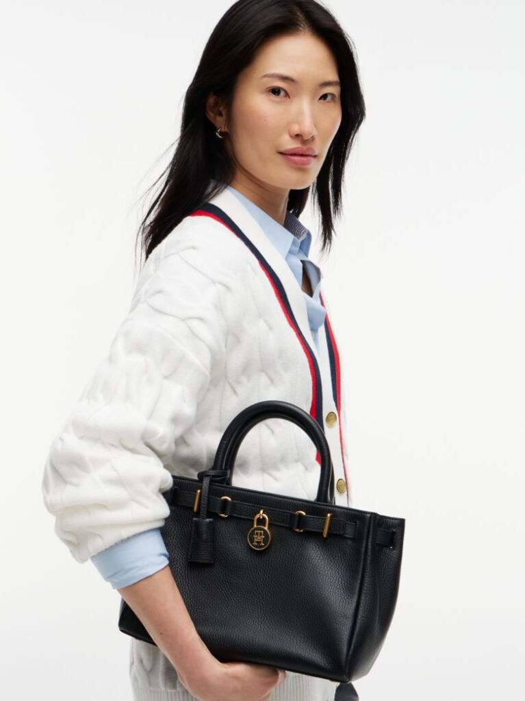 Μαύρο The American Icon Δερμάτινη Χιαστί Τσάντα Mini Tote  Γυναίκες
