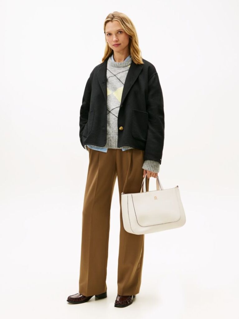 Beige TH Glam Satchel Bag  Women