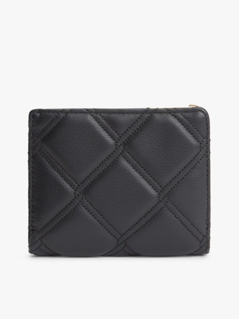 Black Quilted TH Monogram Bifold Wallet  Women