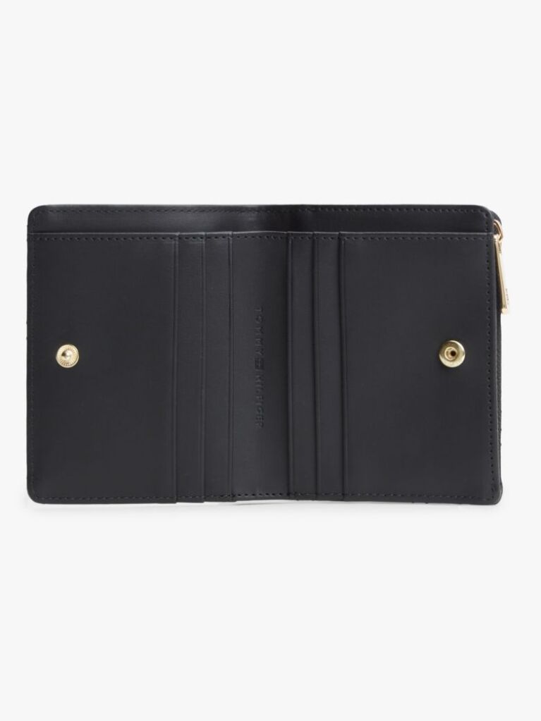 Black Quilted TH Monogram Bifold Wallet  Women