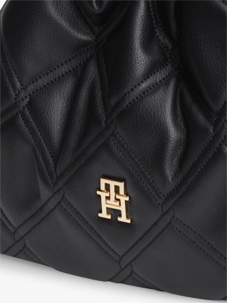 Black Quilted Chain TH Monogram Crossbody Bag  Women