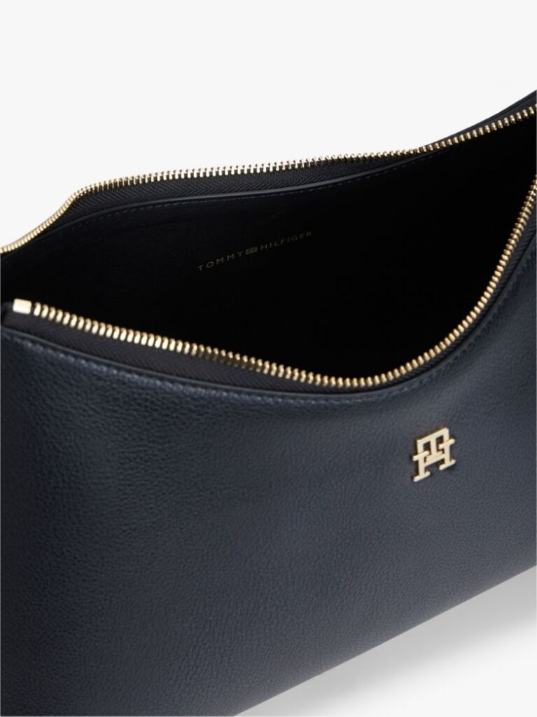 Black Hilfiger Icon Pebble Grain Shoulder Bag  Women