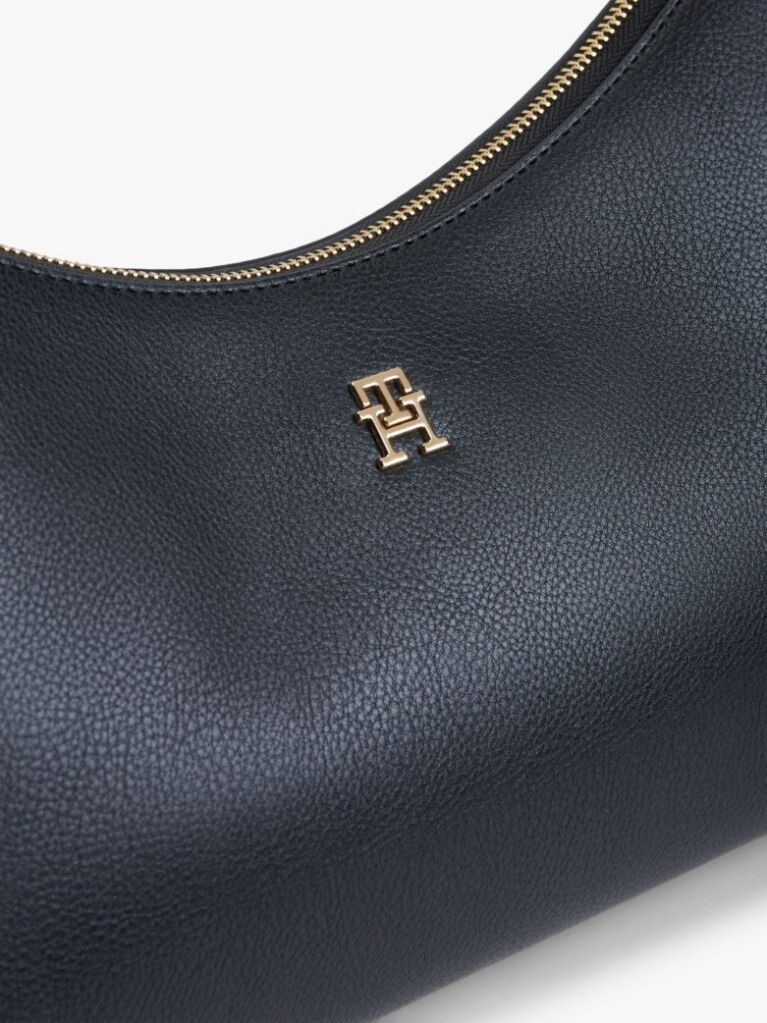 Black Hilfiger Icon Pebble Grain Shoulder Bag  Women