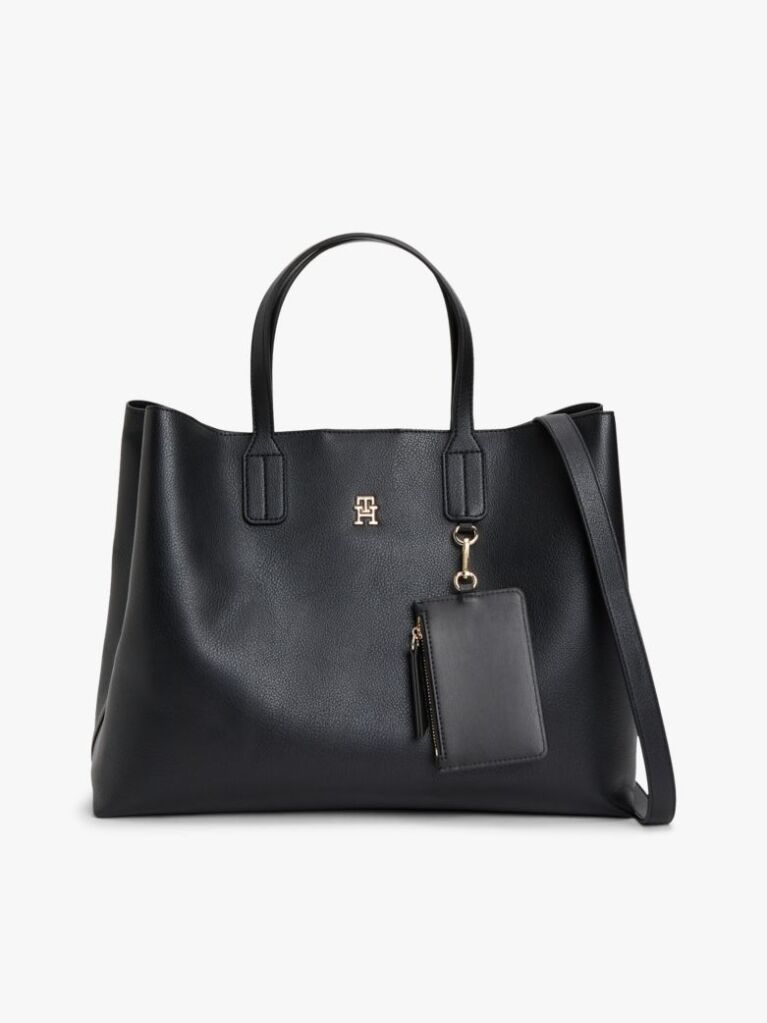 Μαύρο Τσάντα Χειρός Hilfiger Icon Με Φινίρισμα Pebble Grain  Γυναίκες