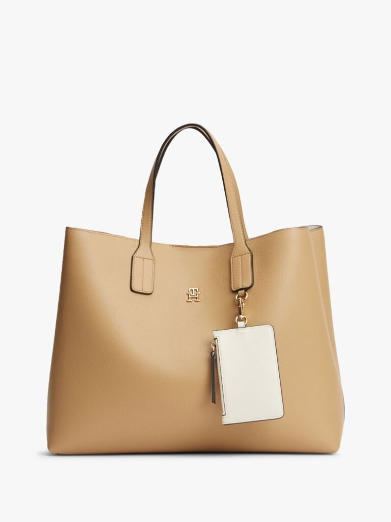 Μπεζ Τσάντα Χειρός Hilfiger Icon Με Φινίρισμα Pebble Grain  Γυναίκες