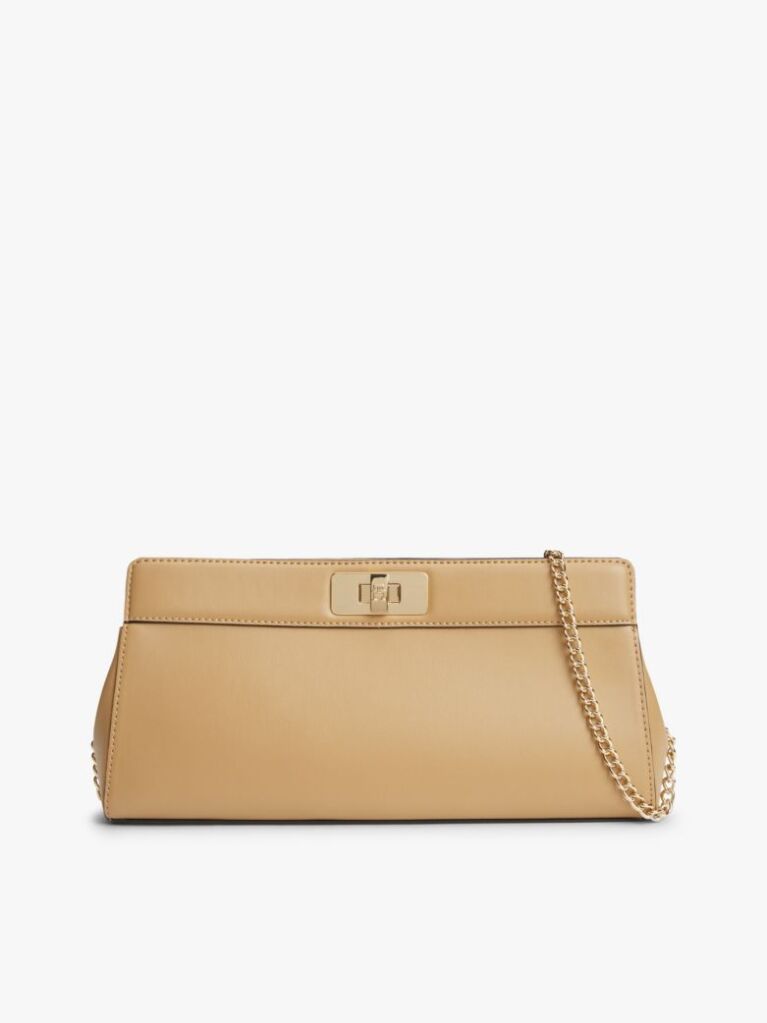 Μπεζ Modern Τσάντα Clutch Με Αλυσίδα Και Μονόγραμμα TH  Γυναίκες