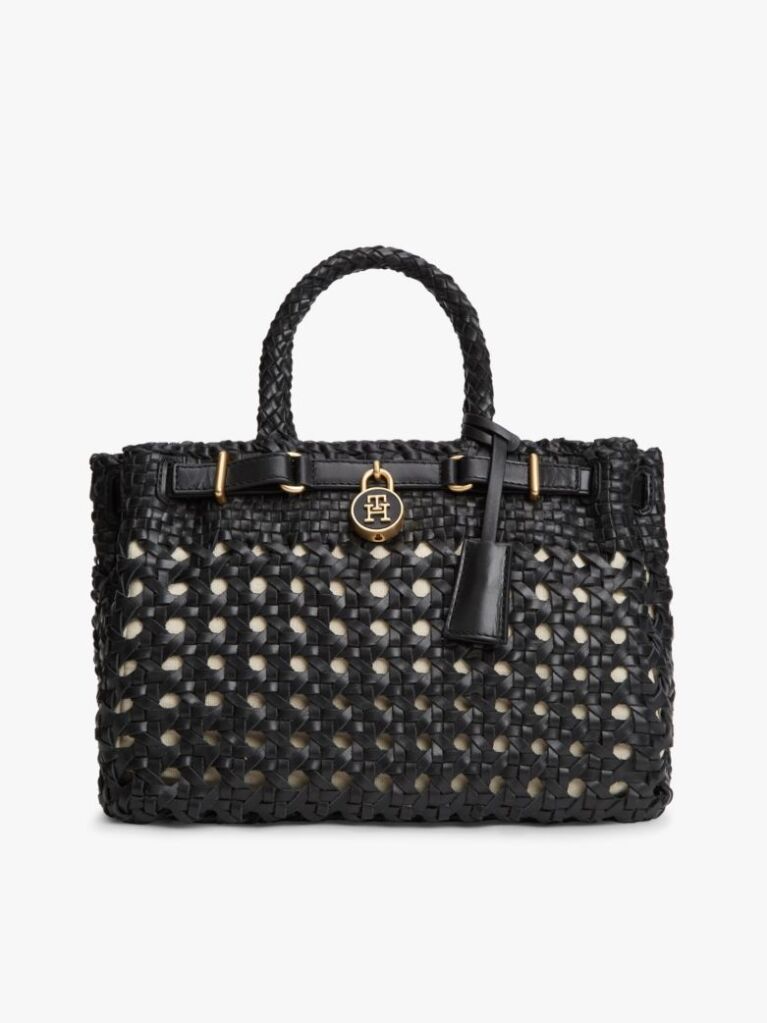 Μαύρο The American Icon Τσάντα Tote Δερμάτινη Πλεκτή  Γυναίκες
