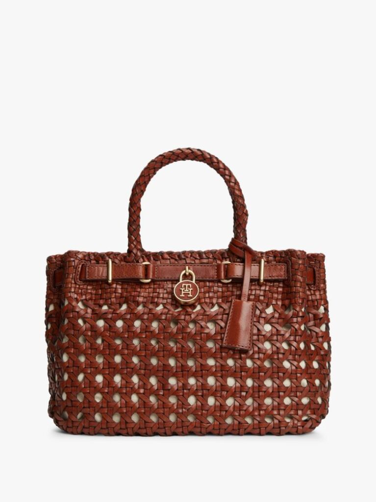 Καφέ The American Icon Τσάντα Tote Δερμάτινη Πλεκτή  Γυναίκες