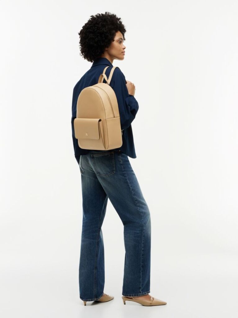Beige Hilfiger Icon Dome Backpack  Women