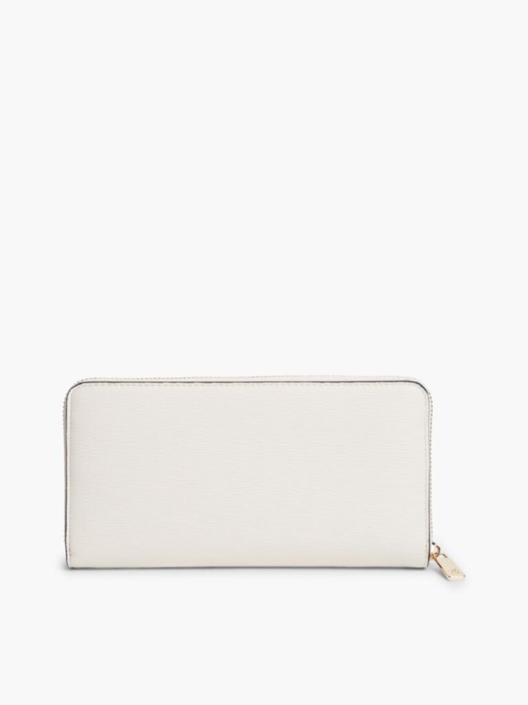 Beige Modern Textured Zip-Around Wallet  Women