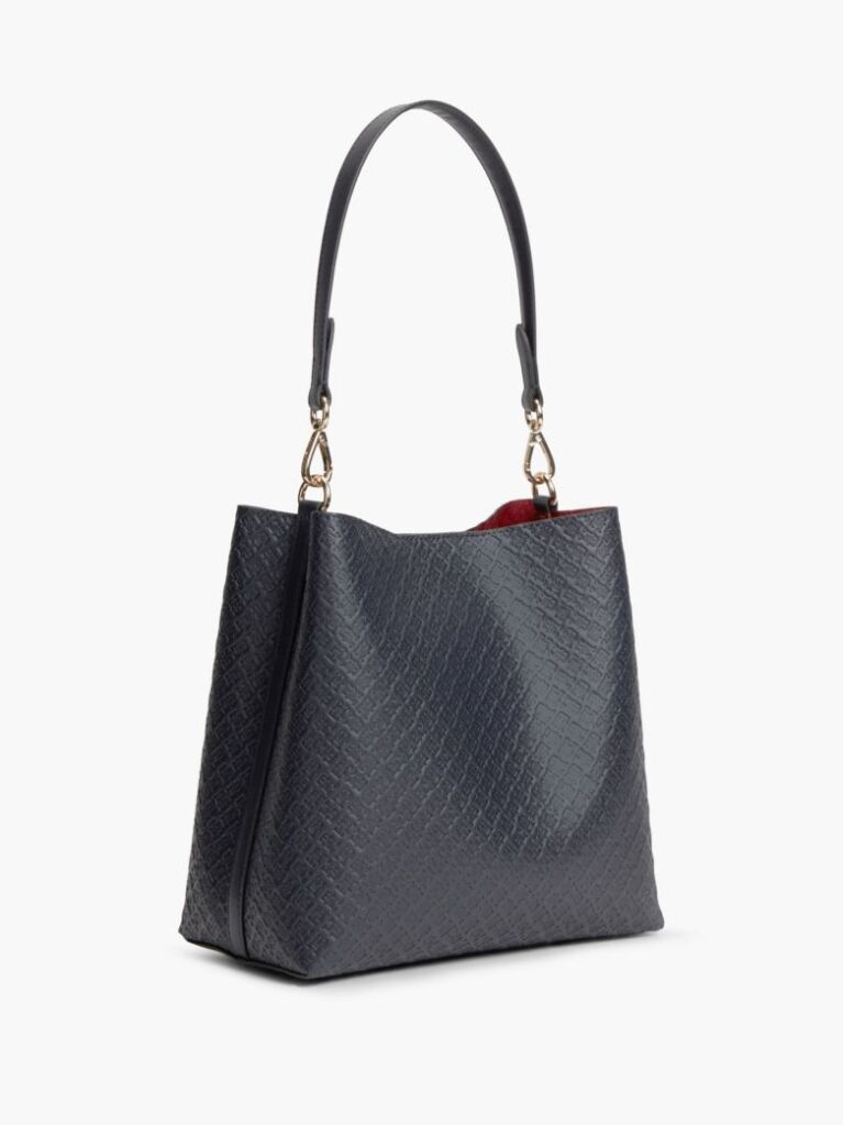 Blue Hilfiger Icon Debossed Shoulder Bag  Women