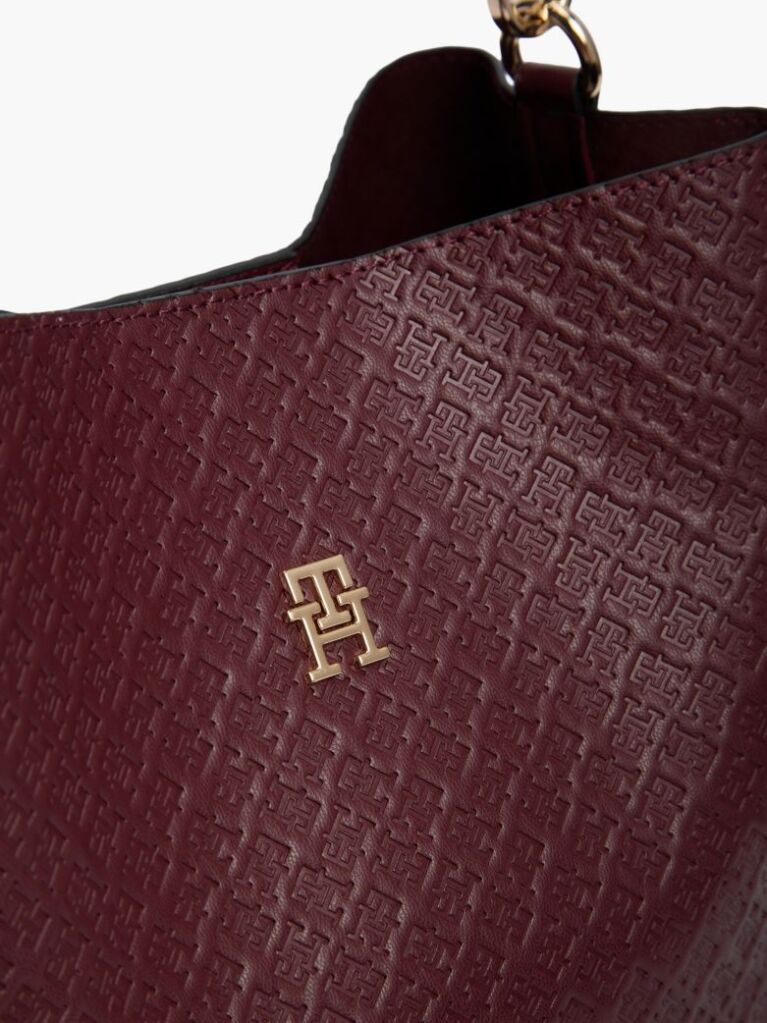 Red Hilfiger Icon Debossed Shoulder Bag  Women