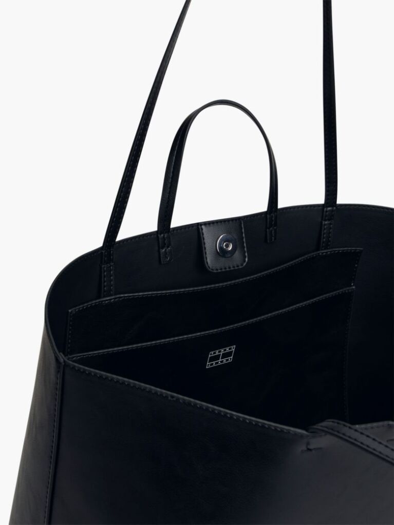 Black Essential Contrast Logo Tote Bag  Women