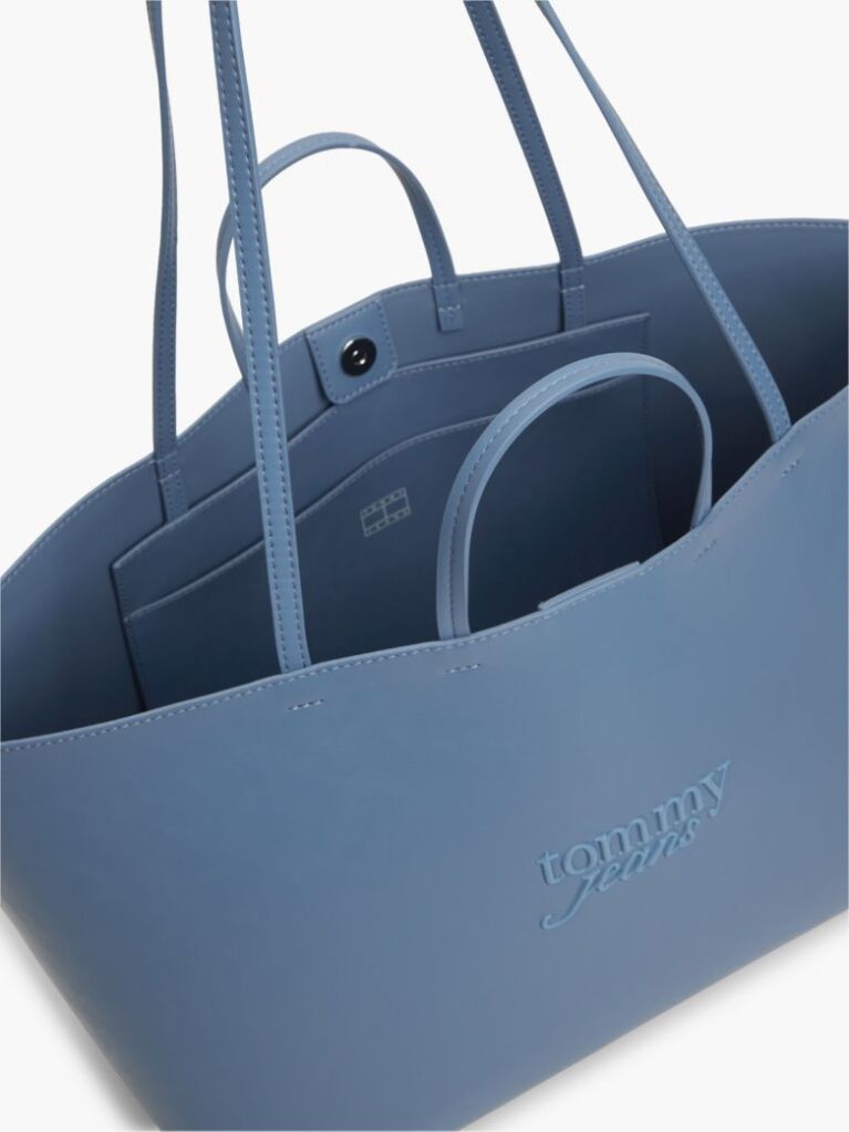 Blue Essential Contrast Logo Tote Bag  Women