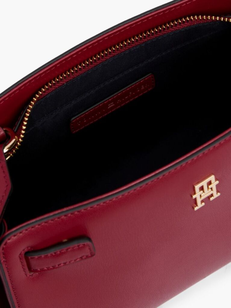 Red Webbing Strap TH Monogram Crossbody Bag  Women