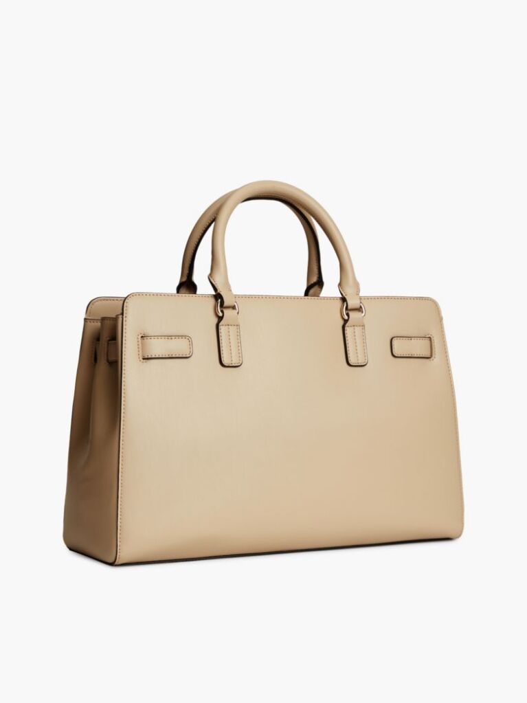 Beige TH Monogram Repeat Logo Crossbody Satchel  Women