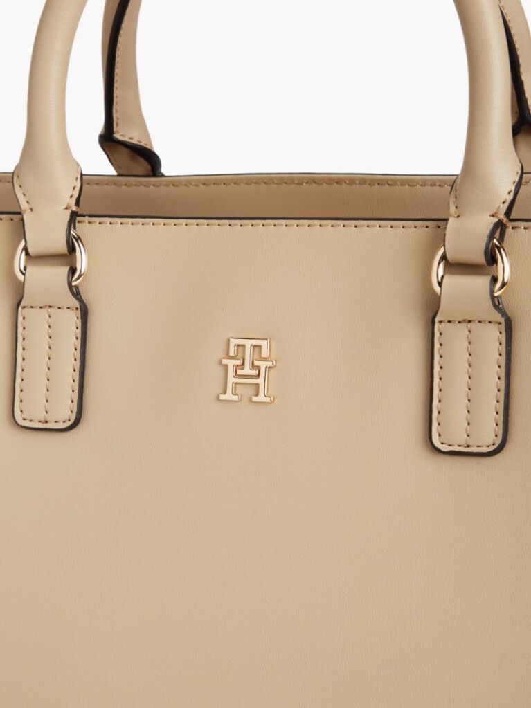 Beige TH Monogram Repeat Logo Crossbody Satchel  Women