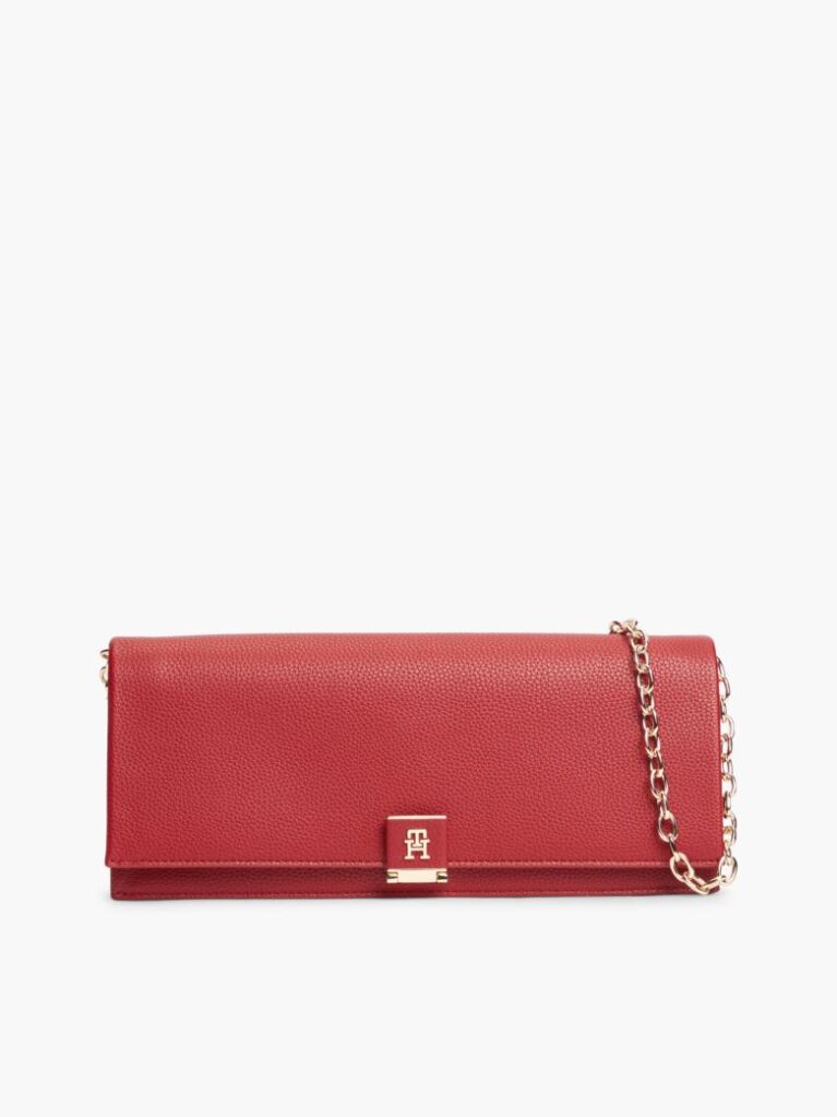 Κόκκινο Heritage TH Monogram Τσάντα Clutch Με Αλυσίδα  Γυναίκες