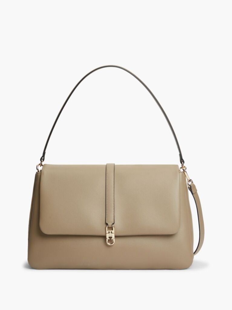 Beige TH Monogram Crossbody Satchel  Women