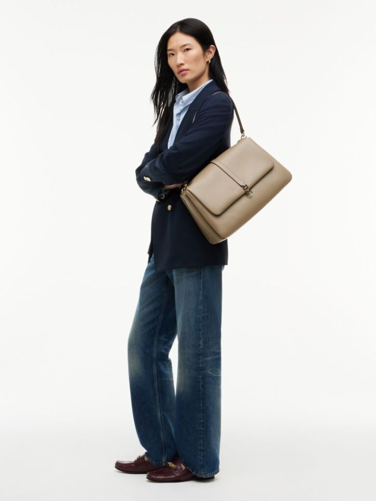 Beige TH Monogram Crossbody Satchel  Women
